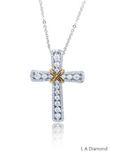 14K Yellow & White Gold Diamond Cross Pendant (1.00 ct)